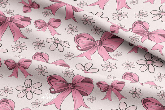 Coquette Girly seamless pattern, Trendy Bows Seamless Pattern, Girly pattern