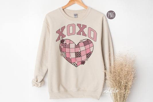 XoXo PNG, Valentines Png Designs, Retro Png, Groovy Png, Valentine's Sublimation