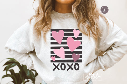 XoXo Valentine's Day PNG Sublimation Design, Valentines Png Designs, Retro Png