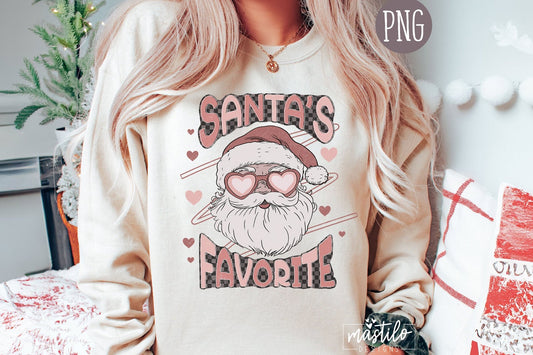 Santa's Favorite Png, Retro Christmas, Cute Santa Png, Christmas Sublimation Designs