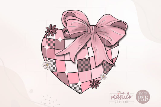 Coquette Valentine's Day PNG, Pink Bows Designs, Retro Png, Groovy Png