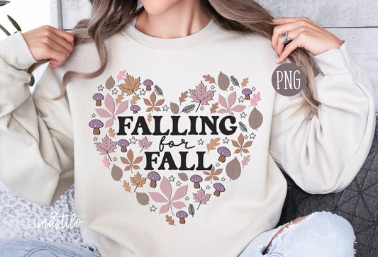 Fall Png, Fall Sublimation Designs, Falling For Fall Png, Fall Sublimations, Fall Leaves Heart Png