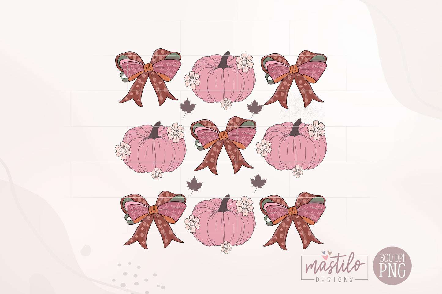 Coquette bows Fall Sublimation Designs, Pumpkin Season Png, Autumn PNG