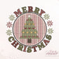 Christmas Tree Png, Boho Christmas Tree, Christmas PNG for Shirt, Faux Knit Pattern Png