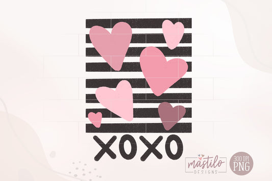 XoXo Valentine's Day PNG Sublimation Design, Valentines Png Designs, Retro Png