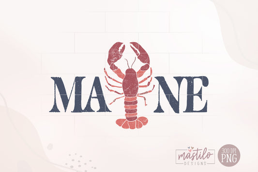 Maine Lobster Fisherman Aesthetic, Lobster PNG, Coastal Artwork, Coastal Vibes