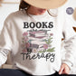 Books Are My Therapy Png, Book Lover Png, Bookish Png, Book Pile Sublimation Download