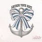 Anchor Your Soul Fisherman Aesthetic Png, Coquette Bow PNG, Coastal Artwork, Coastal Vibes