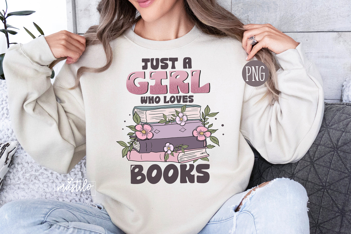 Book Lover Png, Bookish Png, Just a Girl who Loves Books, Books Png