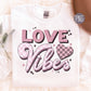 Love Vibes Retro Valentine's Day PNG Sublimation Design, Valentines Png Designs