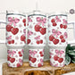 Coquette 40oz Tumbler Wrap, Cherries Pink Bows 40 oz Quencher Tumbler Sublimation Design, Soft Girly Aesthetic Tumbler PNG Hand drawn