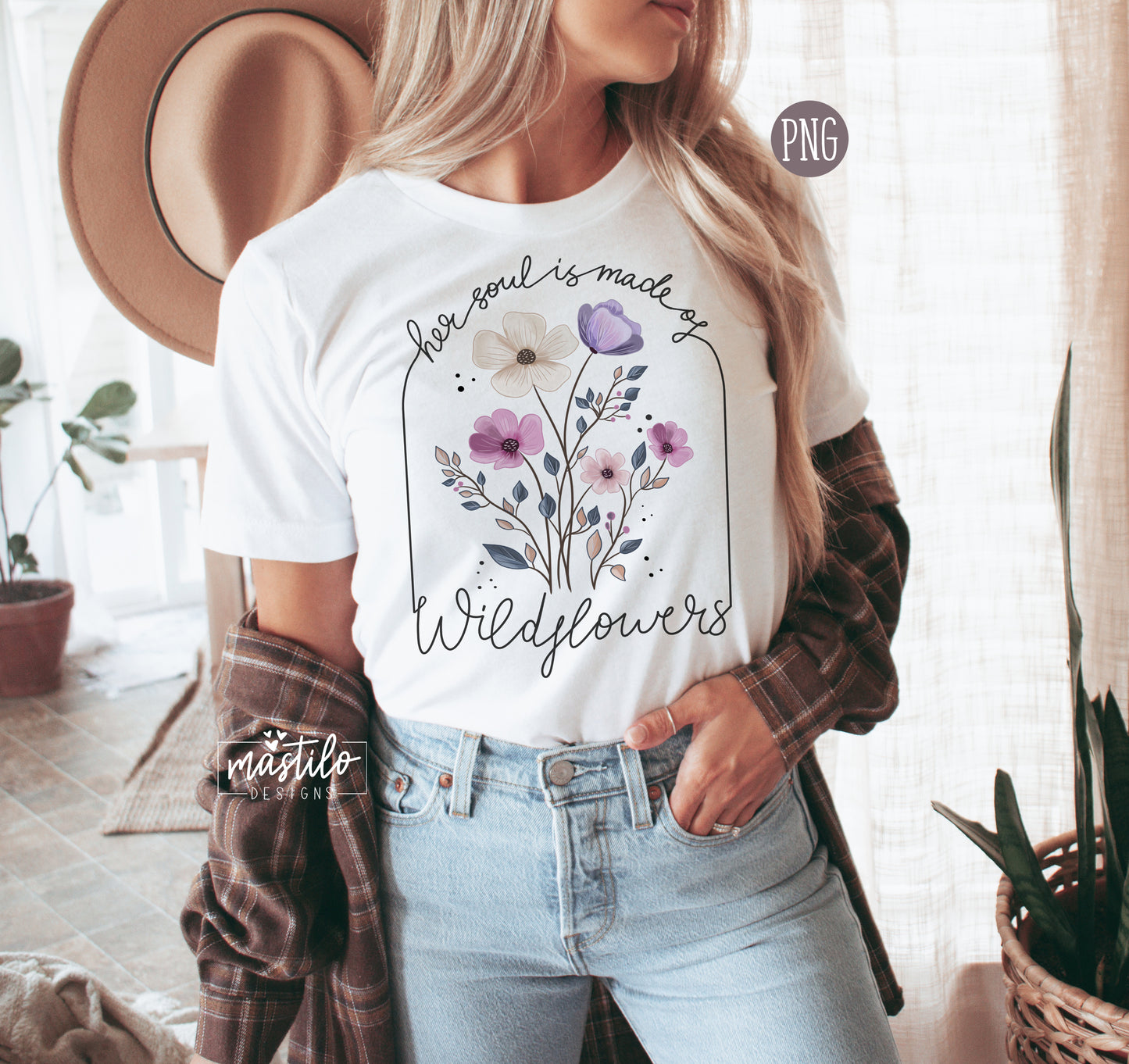 Wildflowers Png, Her Soul Is Made of Wildflowers Png, Boho Sublimation Png, Sublimation downloads