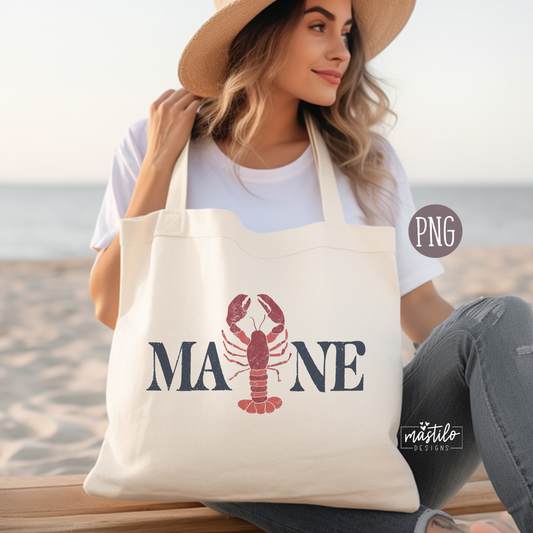 Maine Lobster Fisherman Aesthetic, Lobster PNG, Coastal Artwork, Coastal Vibes