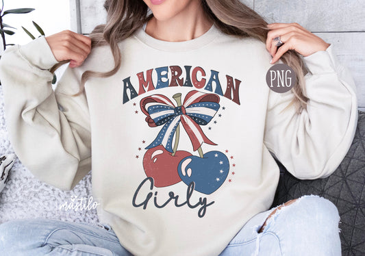 American Girly Png, Coquette 4th Of July Png, 4th Of July Png, American Flag Png