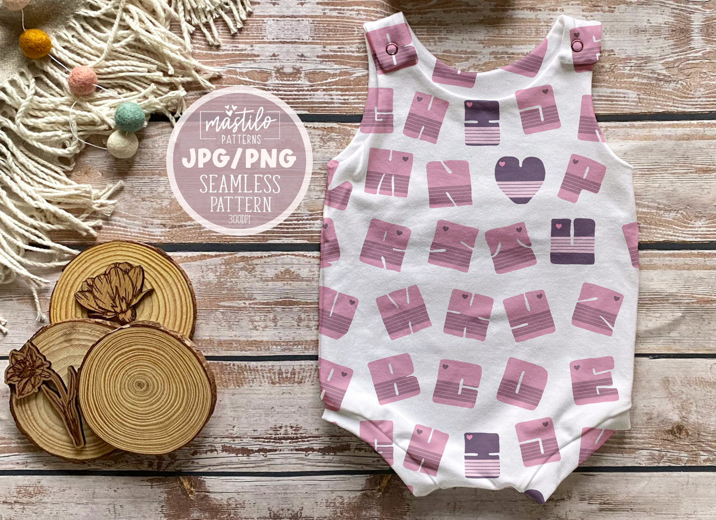 Seamless Valentine's Pattern with Retro Typography - 'I Love You' in Pink & Plum