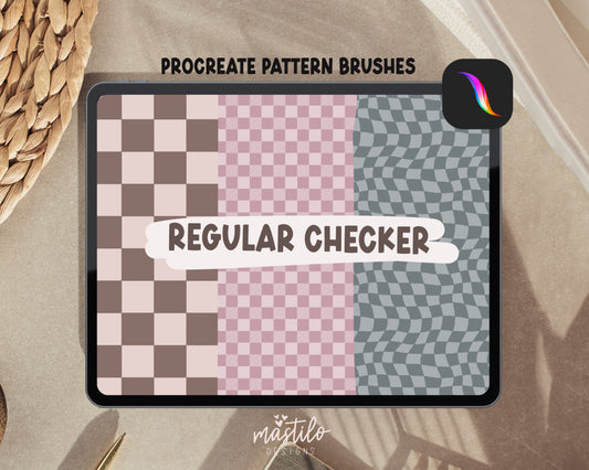 Checkered Procreate Brushes & Stamps, Checker Brush Set, Procreate Checkered Brush