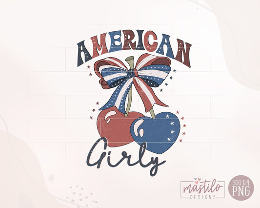 American Girly Png, Coquette 4th Of July Png, 4th Of July Png, American Flag Png