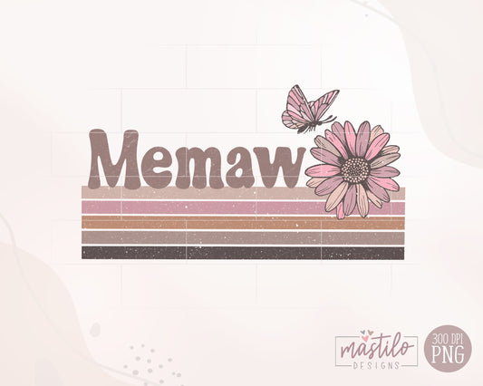 Retro Memaw sublimation Design, Vintage Memaw Graphic