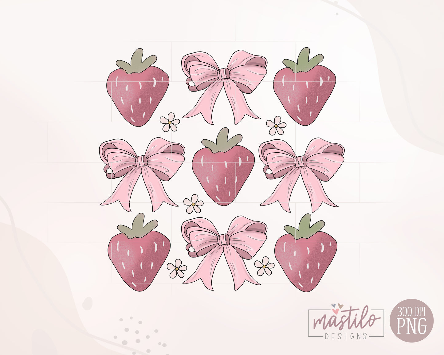 Strawberry Bow Png, Coquette png, Pink Bow, Aesthetic Png, Ribbon, Girlie Png