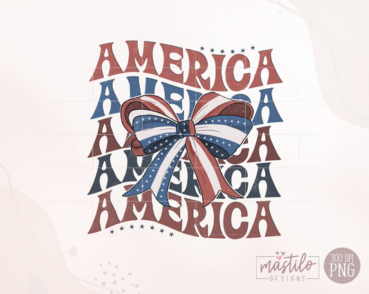 Coquette American Flag png, Coquette Bow png, 4th of July sublimation, America Png