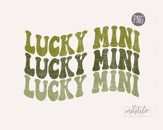 Lucky Mini Groovy PNG, St Patrick's Retro Png