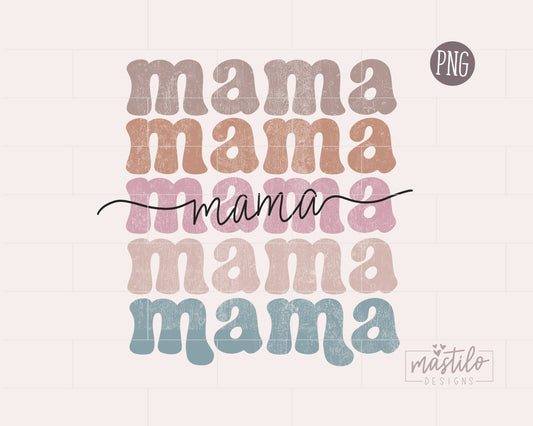 Mama Boho Distressed Stacked png, Sublimation designs