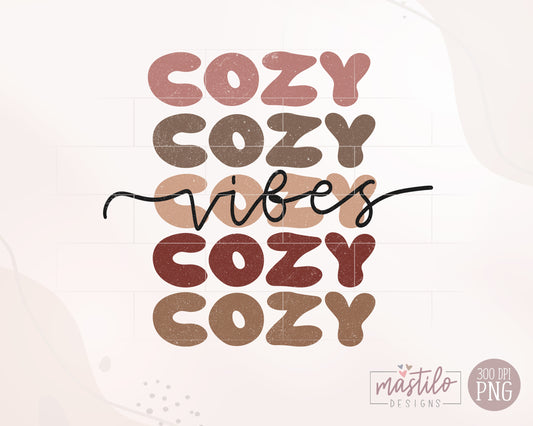 Cozy Vibes Retro Png, Fall Boho Sublimation Designs, Retro Fall Png