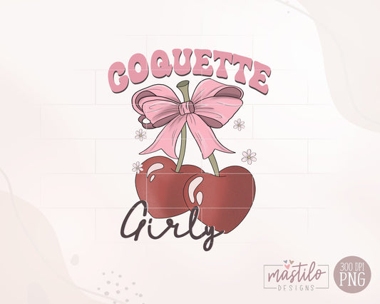 Coquette Girly, Trendy Cherry png, Soft Girl Era png, Pink Bow, Aesthetic Png, Trendy Coquette png