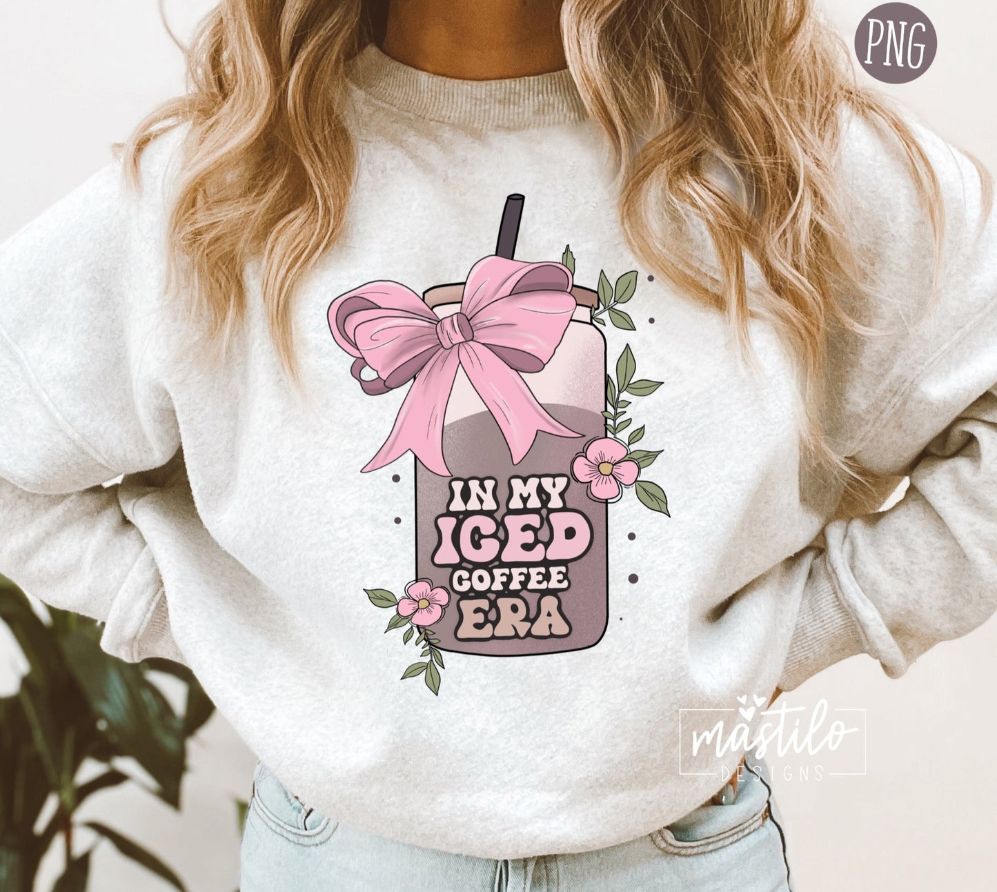 Iced Coffee Era png, Trendy Coquette png, Aesthetic Png, Ribbon, Girlie Png