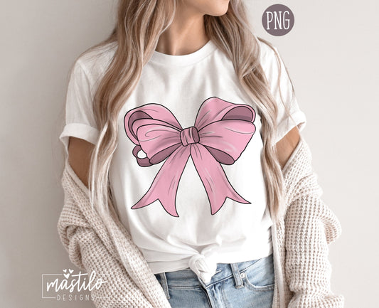 Coquette Pink Bow, Trendy Bow png, Soft Girl Era png, Pink Bow