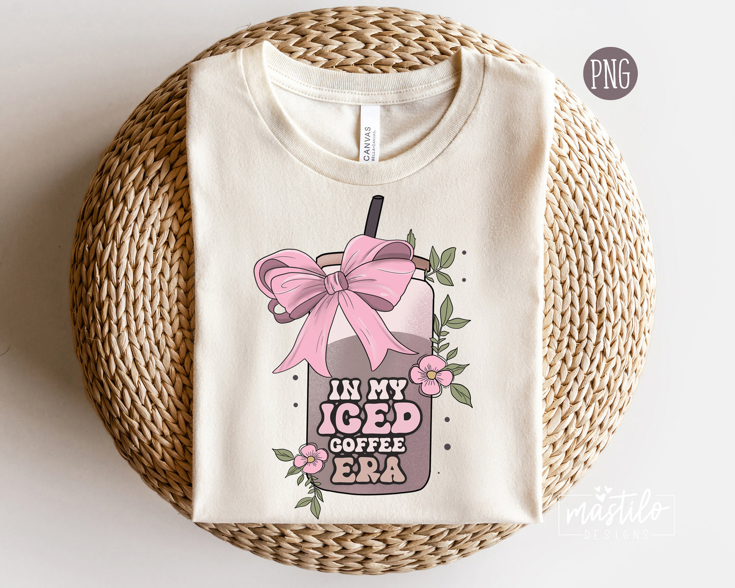 Iced Coffee Era png, Trendy Coquette png, Aesthetic Png, Ribbon, Girlie Png