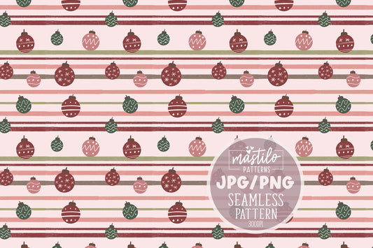 Christmas Ornaments Seamless Pattern, Christmas Gifts, Ornaments, Seamless Pattern, Boho Sublimations