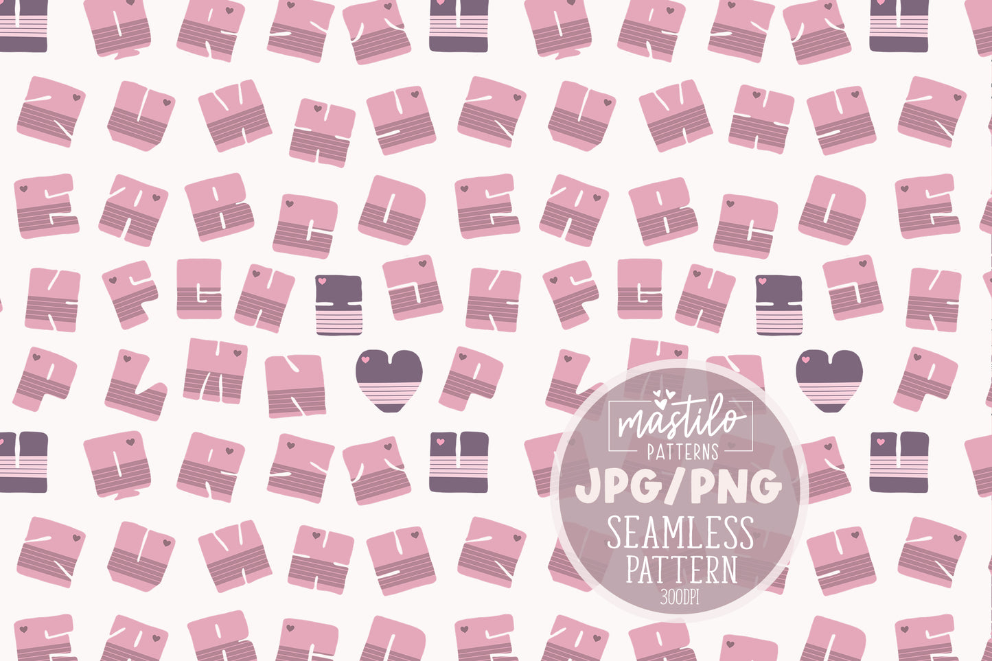 Seamless Valentine's Pattern with Retro Typography - 'I Love You' in Pink & Plum