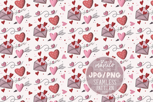 Valentine's Day Seamless Fabric Pattern, Tumbler Wraps PNG, Valentine's Seamless Design for Fabric