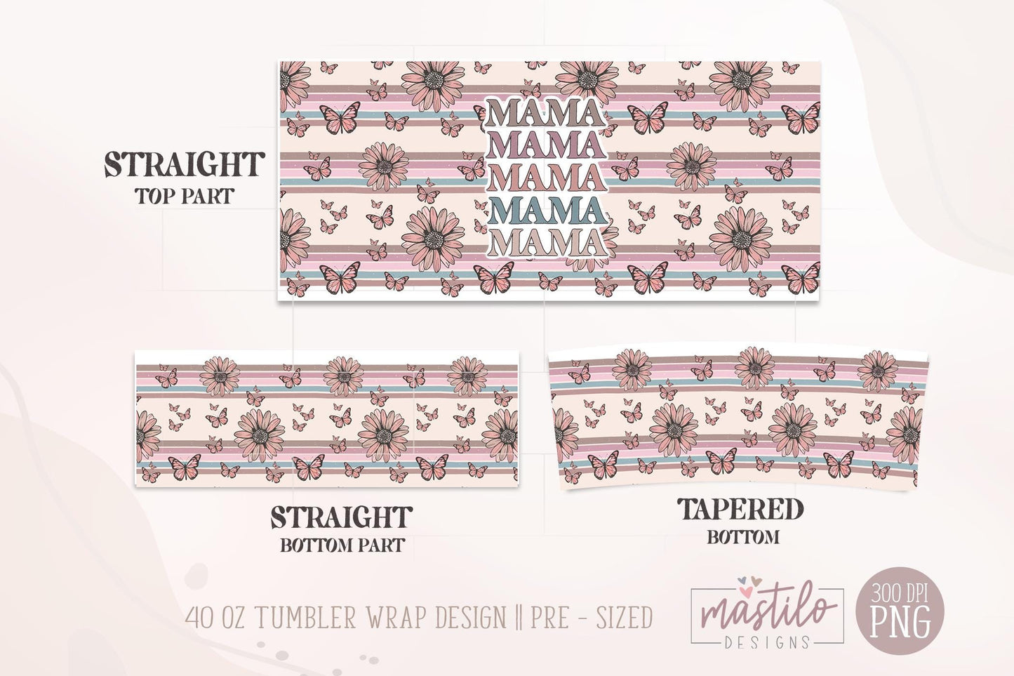 40oz Tumbler Wrap, Mama 40 oz Tumbler Png, 40 oz Tumbler Sublimation Designs, 40 Ounce Tumbler Designs, Mom 40oz Wrap, Retro Mama Design