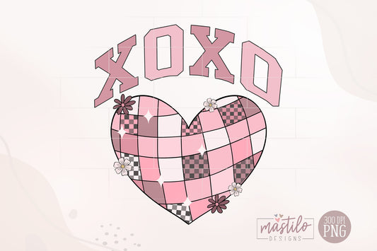 XoXo PNG, Valentines Png Designs, Retro Png, Groovy Png, Valentine's Sublimation