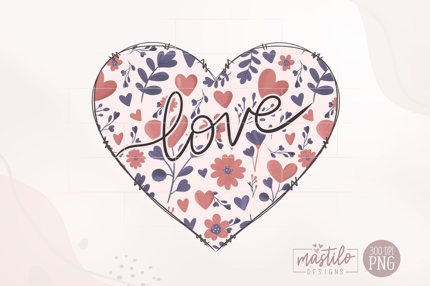 Valentine's Day PNG Sublimation Design, Love Romantic Heart, Valentines Png Designs