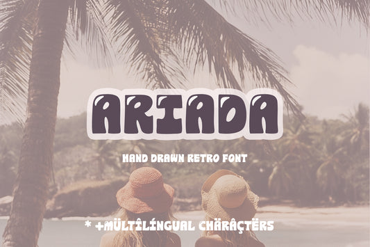 Hand Drawn Funky Retro Font - Ariada, OTF font, Handwritten font, Crafts font, Retro font, Modern Retro Font