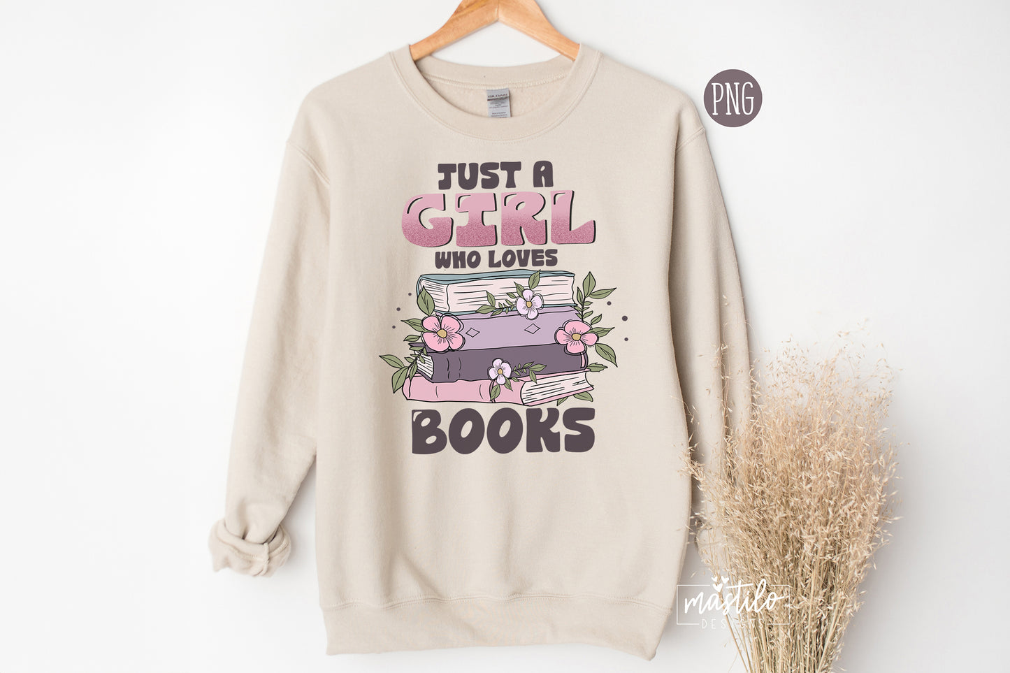 Book Lover Png, Bookish Png, Just a Girl who Loves Books, Books Png