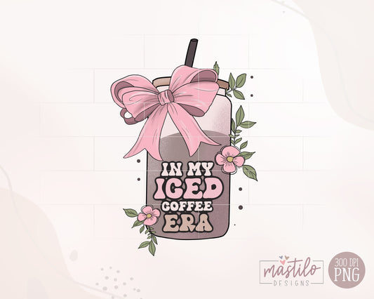 Iced Coffee Era png, Trendy Coquette png, Aesthetic Png, Ribbon, Girlie Png