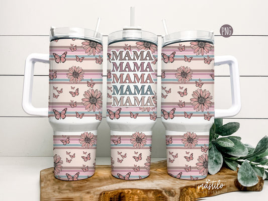 40oz Tumbler Wrap, Mama 40 oz Tumbler Png, 40 oz Tumbler Sublimation Designs, 40 Ounce Tumbler Designs, Mom 40oz Wrap, Retro Mama Design