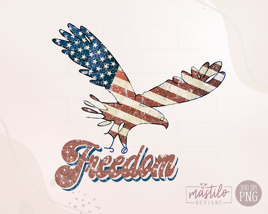 Freedom PNG, Retro America PNG, 4th Of July PNG, American Eagle Png