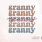 Granny Boho Distressed Stacked png, Sublimation designs