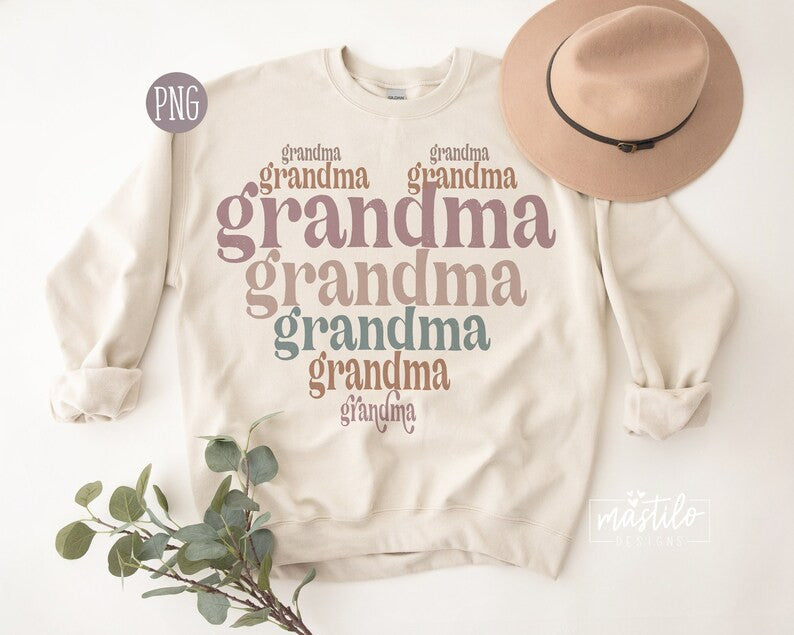 Grandma PNG, Grandma Sublimation PNG, Stacked Grandma sublimation PNG