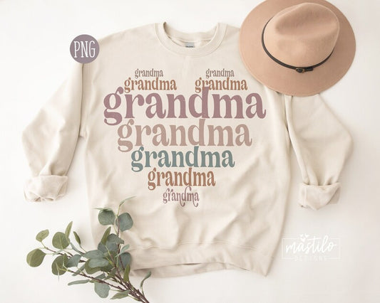 Grandma PNG, Grandma Sublimation PNG, Stacked Grandma sublimation PNG