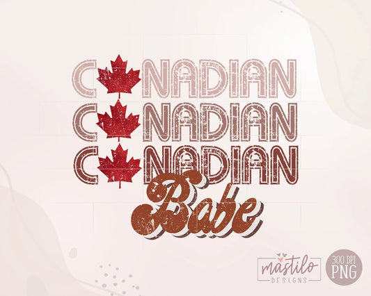 Canadian Babe Png, Canada Day Png, Distressed Flag