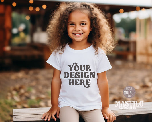 White T-shirt Mockup, Toddler Tee Mockup, SVG Shop Mockup