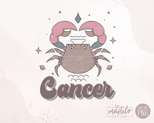 Cancer Zodiac, Retro Sublimations, Celestial Png