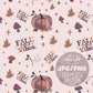 Fall Seamless Pattern, Fall Vibes Sublimation Pattern, Pumpkin Seamless