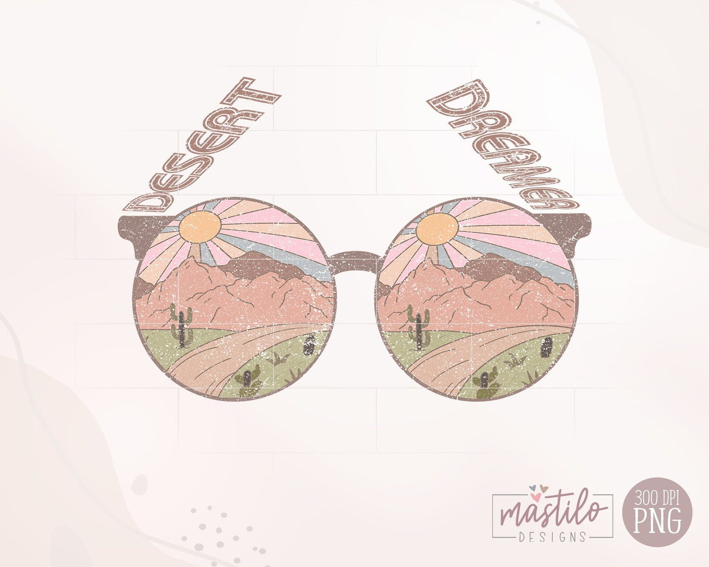 Desert Png, Retro Desert Sublimation Design, Retro Png